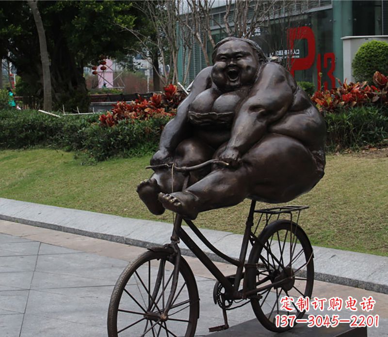 开封自行车铜雕