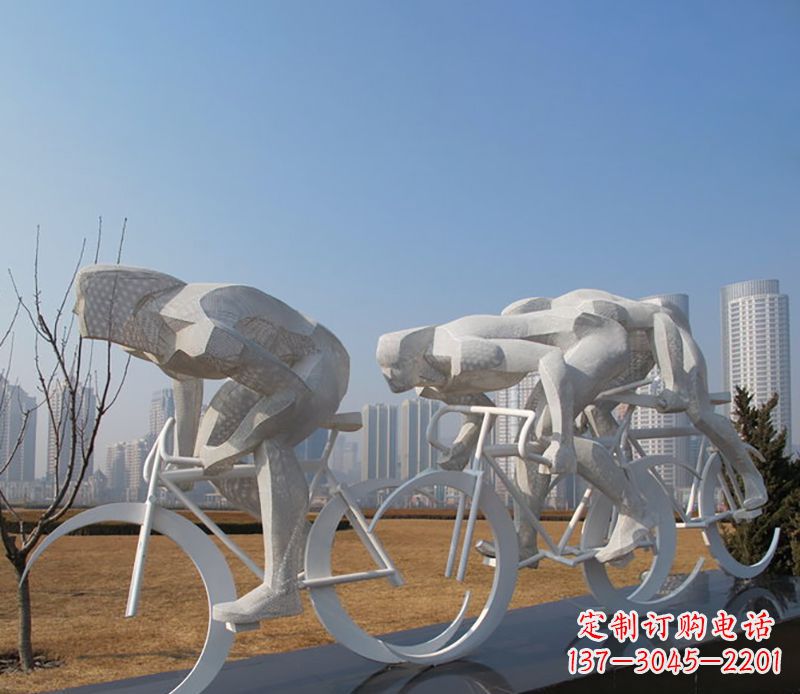 开封自行车比赛不锈钢雕塑