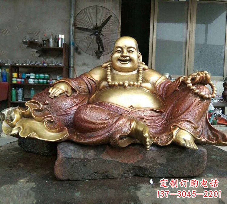 开封宗教供奉坐式弥勒佛铜雕