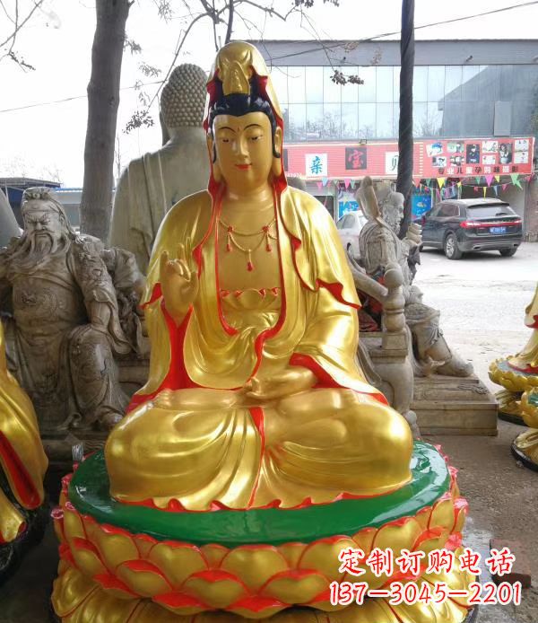 开封宗教庙宇玻璃钢观音菩萨雕像