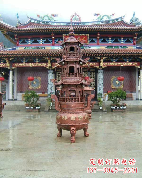 开封宗教庙宇香炉铜雕