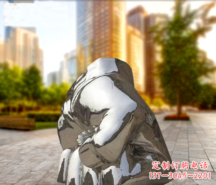开封小区不锈钢拳头景观雕塑