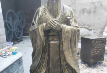 开封铸铜古代名人孔子雕塑