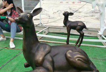 开封铸铜广场动物鹿雕塑 